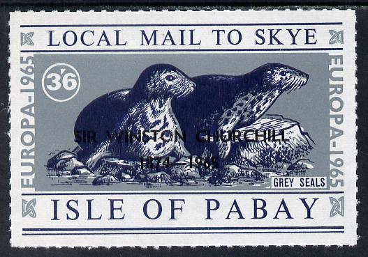 Pabay 1965 Europa (Seal) 3s6d value with Churchill overprint unmounted mint (Rosen PA37), stamps on , stamps on  stamps on animals  churchill  europa     seal    personalities    marine-life    polar