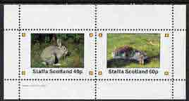 Staffa 1982 Animals (Rabbits) perf  set of 2 values (40p & 60p) unmounted mint, stamps on , stamps on  stamps on animals   rabbits