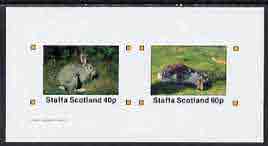 Staffa 1982 Animals (Rabbits) imperf  set of 2 values (40p & 60p) unmounted mint , stamps on animals   rabbits