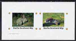 Staffa 1982 Animals (Rabbits) imperf  set of 2 values (40p & 60p) unmounted mint , stamps on , stamps on  stamps on animals   rabbits