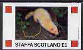 Staffa 1982 Animals (Stoat) imperf  souvenir sheet (Â£1 value) unmounted mint, stamps on , stamps on  stamps on animals   stoat
