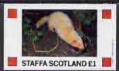 Staffa 1982 Animals (Stoat) imperf  souvenir sheet (£1 value) unmounted mint, stamps on animals   stoat