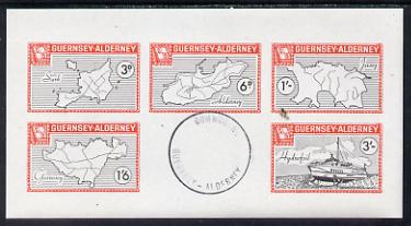 Guernsey - Alderney 1965 Maps imperf m/sheet containing the set of 5 with Commodore cancellation, Rosen CSA 40MS, stamps on europa      maps   