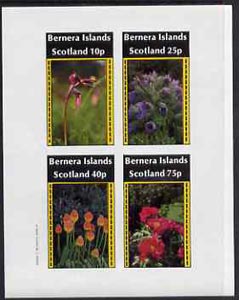 Bernera 1982 Flowers #09 imperf  set of 4 values (10p to 75p) unmounted mint, stamps on flowers