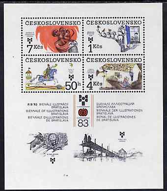 Czechoslovakia 1983 Bratislavia Book illustrations Exhibition m/sheet unmounted mint, SG MS 2691, Mi BL 55, stamps on books, stamps on fairy tales, stamps on literature 