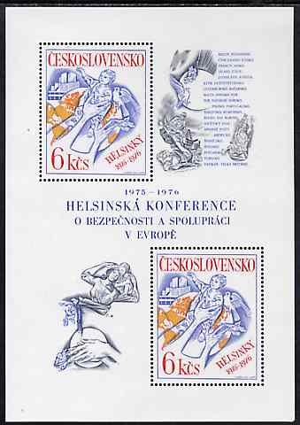 Czechoslovakia 1976 Security & Co-operation Conference unmounted mint m/sheet, SG MS 2297, Mi BL 33, stamps on , stamps on  stamps on security