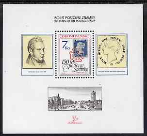 Czechoslovakia 1990 150th Anniversary of Penny Black unmounted mint m/sheet, SG MS 3023, Mi BL 95, stamps on , stamps on  stamps on stamp on stamp, stamps on rowland hill, stamps on  stamps on stamponstamp