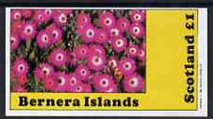 Bernera 1982 Flowers #10 imperf  souvenir sheet (£1 value) unmounted mint, stamps on flowers