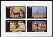 Staffa 1981 Animals (Deer, Zebras etc) imperf  set of 4 values (10p to 75p) unmounted mint, stamps on animals    zebras, stamps on deer, stamps on zebra