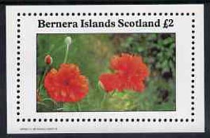 Bernera 1982 Flowers #11 (Poppy) imperf  deluxe sheet (Â£2 value) unmounted mint, stamps on , stamps on  stamps on flowers