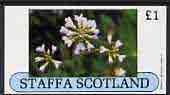 Staffa 1982 Flowers #14 imperf  souvenir sheet (£1 value) unmounted mint, stamps on flowers