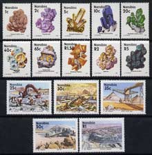 Namibia 1991 Minerals definitive set of 15 values complete unmounted mint, SG 553-67*, stamps on minerals, stamps on mining, stamps on geology