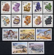 Namibia 1991 Minerals definitive set of 15 values complete unmounted mint, SG 553-67*, stamps on , stamps on  stamps on minerals, stamps on  stamps on mining, stamps on  stamps on geology