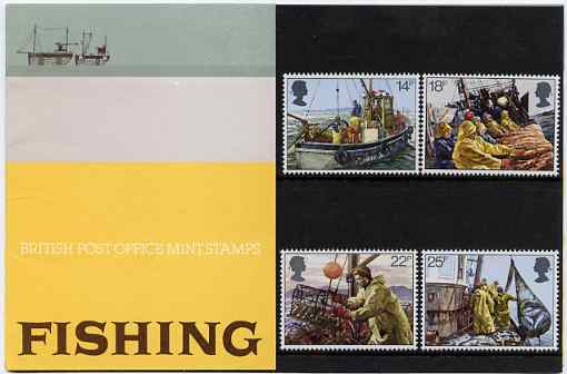 Great Britain 1981 Fishing Industry set of 4 in official presentation pack SG 1166-69, stamps on fishing
