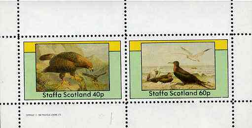 Staffa 1982 Birds #42 (Eagle & Red Throat) perf set of 2 values (40p & 60p) unmounted mint, stamps on birds, stamps on birds of prey