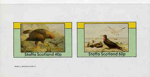 Staffa 1982 Birds #42 (Eagle & Red Throat) imperf set of 2 values (40p & 60p) unmounted mint, stamps on birds, stamps on birds of prey