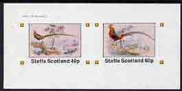 Staffa 1982 Birds #43 (Pheasants) imperf set of 2 values (40p & 60p) unmounted mint, stamps on , stamps on  stamps on birds      pheasants    game