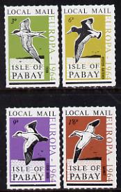 Pabay 1964 Europa (Birds) rouletted set of 4 unmounted mint (Rosen PA12-15), stamps on , stamps on  stamps on birds, stamps on  stamps on europa, stamps on  stamps on tern, stamps on  stamps on gannet, stamps on  stamps on duck