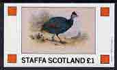 Staffa 1982 Birds #43 (Guinea Fowl) imperf souvenir sheet (Â£1 value) unmounted mint, stamps on birds, stamps on game