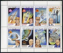 Dhufar 1972 Heads of State & Space Achievements complete perf  set of 8 opt'd APOLLO 17 unmounted mint, stamps on , stamps on  stamps on space    constitutions    kennedy     churchill     telescope    de gaulle    personalities      communications