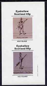 Eynhallow 1982 Shooting imperf set of 2 (40p Priming & 60p Inserting Bullet) unmounted mint, stamps on , stamps on  stamps on rifles