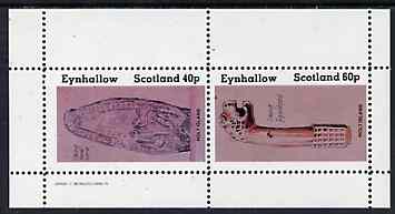 Eynhallow 1982 Viking Antiqueties perf set of 2 (40p Viking Tomb Stone & 60p Figurehead) unmounted mint, stamps on antiques, stamps on ships, stamps on vikings
