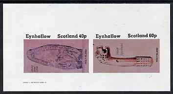 Eynhallow 1982 Viking Antiqueties imperf set of 2 (40p Viking Tomb Stone & 60p Figurehead) unmounted mint