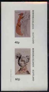 Bernera 1982 Animals imperf  set of 2 values (40p Red Squirrel & 60p Grey Squirrel) unmounted mint , stamps on , stamps on  stamps on animals       squirrels     rodents