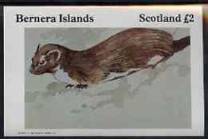 Bernera 1982 Animals imperf  deluxe sheet (£2 value Pole Cat) unmounted mint, stamps on animals, stamps on pole cats