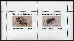 Bernera 1982 Shrews perf set of 2 (40p Water Shrew & 60p Pygmy Shrew) unmounted mint, stamps on , stamps on  stamps on animals       shrews