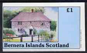 Bernera 1982 Architecture imperf souvenir sheet (£1 value 18th Century House) unmounted mint, stamps on architecture    houses