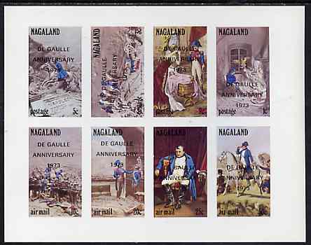 Nagaland 1972 Napoleon imperf set of 8 values complete opt'd De Gaulle Anniversary unmounted mint, stamps on , stamps on  stamps on personalities     history   militaria    napoleon     de gaulle, stamps on  stamps on personalities, stamps on  stamps on de gaulle, stamps on  stamps on  ww1 , stamps on  stamps on  ww2 , stamps on  stamps on militaria  , stamps on  stamps on dictators.