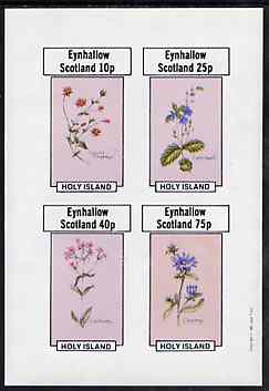 Eynhallow 1982 Flowers #11 imperf  set of 4 values (Scarlet Pimpernel, Speedwell, etc) unmounted mint, stamps on flowers