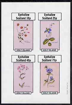 Eynhallow 1982 Flowers #11 imperf  set of 4 values (Scarlet Pimpernel, Speedwell, etc) unmounted mint, stamps on , stamps on  stamps on flowers