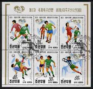 North Korea 1991 Womens World Football Championships sheetlet containing set of 6 fine cto used, SG N3102-07, stamps on football, stamps on women   , stamps on sport