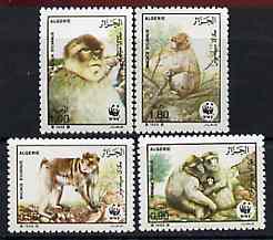 Algeria 1988 WWF - Barbary Apes set of 4 unmounted mint, SG 989-92*, stamps on , stamps on  stamps on wwf, stamps on apes, stamps on animals, stamps on  stamps on  wwf , stamps on  stamps on 