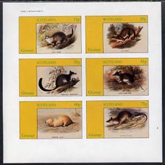 Grunay 1982 Rodents imperf set of 6 values (15p to 75p) unmounted mint, stamps on , stamps on  stamps on animals     rodents