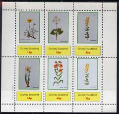 Grunay 1982 Flowers #02 (Chrysantenum, Crocus, etc) perf set of 6 (15p to 75p) unmounted mint, stamps on , stamps on  stamps on flowers