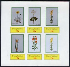 Grunay 1982 Flowers #02 (Chrysantenum, Crocus, etc) imperf set of 6 (15p to 75p) unmounted mint, stamps on , stamps on  stamps on flowers