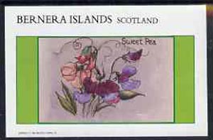 Bernera 1982 Flowers #13 (Sweet Pea) imperf  deluxe sheet (£2 value) unmounted mint, stamps on flowers