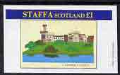 Staffa 1982 Castles #2 imperf  souvenir sheet (£1 value Inverness Castles) unmounted mint, stamps on castles