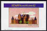 Staffa 1982 Castles #2 imperf  deluxe sheet (Â£2 value Glamis Castles) unmounted mint, stamps on , stamps on  stamps on castles