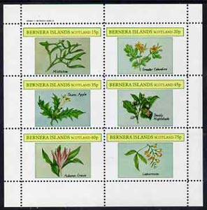 Bernera 1982 Plants #2 (Mistletoe, Thorn Apple, etc) perf set of 6 values (15p to 75p) unmounted mint, stamps on flowers