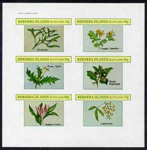 Bernera 1982 Plants #2 (Mistletoe, Thorn Apple, etc) imperf set of 6 values (15p to 75p) unmounted mint, stamps on , stamps on  stamps on flowers  