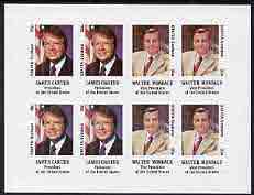 Staffa 1977 Carter/Mondale Inauguration imperf sheetlet containing 8 x 20p values (2 diff x 4 of each) unmounted mint, stamps on constitutions       americana  personalities    usa-presidents