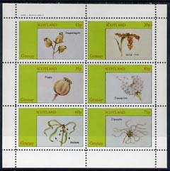 Grunay 1982 Flower Seeds (Snapdragon, Iris, Poppy, etc) perf set of 6 (15p to 75p) unmounted mint, stamps on flowers, stamps on iris