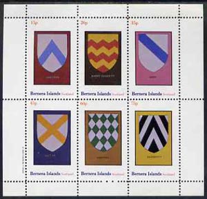 Bernera 1982 Heraldry #2 (Chevron, Saltire, Bend, etc) perf set of 6 values (15p to 75p) unmounted mint, stamps on heraldry, stamps on arms