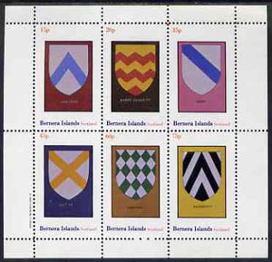 Bernera 1982 Heraldry #2 (Chevron, Saltire, Bend, etc) perf set of 6 values (15p to 75p) unmounted mint, stamps on , stamps on  stamps on heraldry, stamps on  stamps on arms