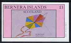 Bernera 1982 Kites (Bermudian Stick Kite) imperf  souvenir sheet (£1 value) unmounted mint, stamps on toys     kites      games