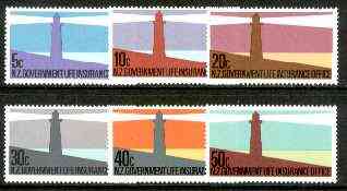 New Zealand 1981 Life Insurance (Lighthouses) set of 6 unmounted mint, SG L64-69, stamps on lighthouses, stamps on rescue